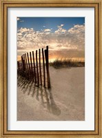 Framed Dune Fence At Sunrise