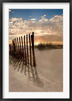 Framed Dune Fence At Sunrise