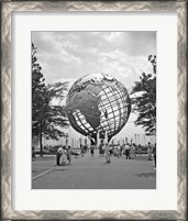 Framed 1964 New York World's Fair Unisphere Flushing Meadows NY