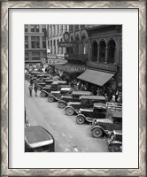 Framed 1936 Line Of Angle Parked Cars Downtown Main Street Knoxville Tennessee