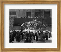 Framed Group Of People At Rockefeller Center New York City