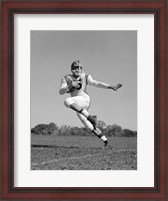 Framed Football Player Running With Ball
