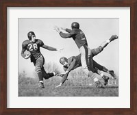 Framed Three Men Playing Football