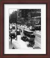 Framed Snowy Philadelphia City Street In Winter