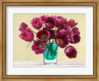 Framed Red Tulips in a Glass Vase