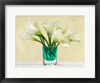 Framed White Callas in a Glass Vase