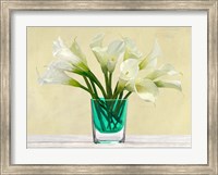 Framed White Callas in a Glass Vase