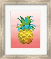 Framed Island Time Pineapples VI Coral