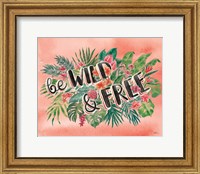 Framed Jungle Vibes VI Watercolor Coral