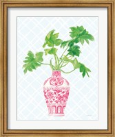 Framed Palm Chinoiserie III Pink