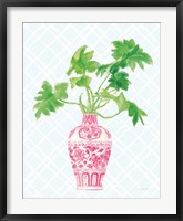 Framed Palm Chinoiserie III Pink