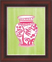 Framed 'Chinoiserie IV Pink Watercolor' border=
