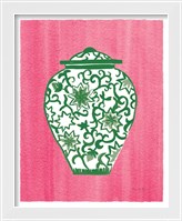 Framed 'Chinoiserie III Green Watercolor' border=