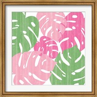 Framed Monstera II Hot Pink