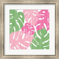 Framed Monstera II Hot Pink