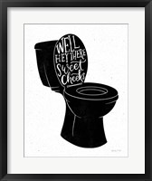 Framed Bathroom Puns IV Black