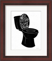 Framed Bathroom Puns IV Black