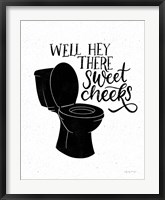 Framed Bathroom Puns III Black