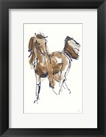 Framed Sketchy Horse VI Navy