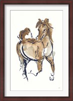 Framed Sketchy Horse V Navy