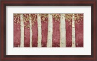 Framed Magnificent Birch Grove Burgundy Crop