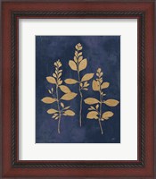 Framed Botanical Study IV Gold Navy