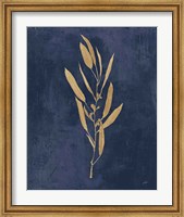 Framed Botanical Study I Gold Navy