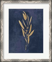 Framed Botanical Study I Gold Navy