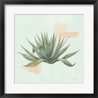 Framed Desert Color Succulent I Mint