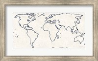 Framed Sketch Map Navy