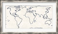 Framed Sketch Map Navy