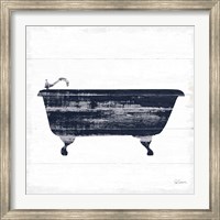 Framed Shiplap Bath I Navy