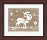 Framed Snowy Reindeer