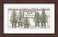 Framed Galvanized Pots White Christmas Trees II
