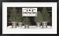 Framed Galvanized Pots Christmas Trees II