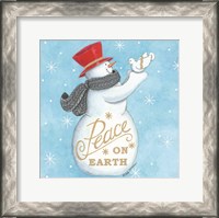 Framed Peace on Earth Snowman