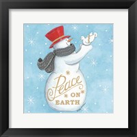 Framed Peace on Earth Snowman