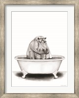 Framed Hippo in Tub