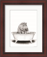 Framed Hippo in Tub