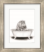 Framed Hippo in Tub