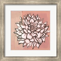 Framed 'Pink and Gray Floral 1' border=