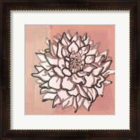 Framed 'Pink and Gray Floral 1' border=