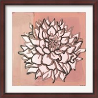 Framed Pink and Gray Floral 1