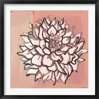 Framed 'Pink and Gray Floral 1' border=