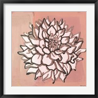 Framed Pink and Gray Floral 1