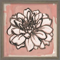 Framed 'Pink and Gray Floral 2' border=