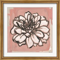 Framed Pink and Gray Floral 2