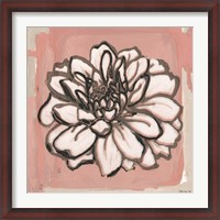 Framed Pink and Gray Floral 2