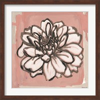 Framed Pink and Gray Floral 2