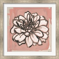 Framed 'Pink and Gray Floral 2' border=